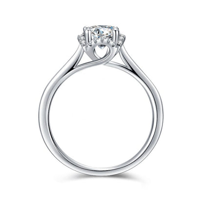 Luxe Halo 1.00ct Moissanite Engagement Ring Set in 9ct White Gold