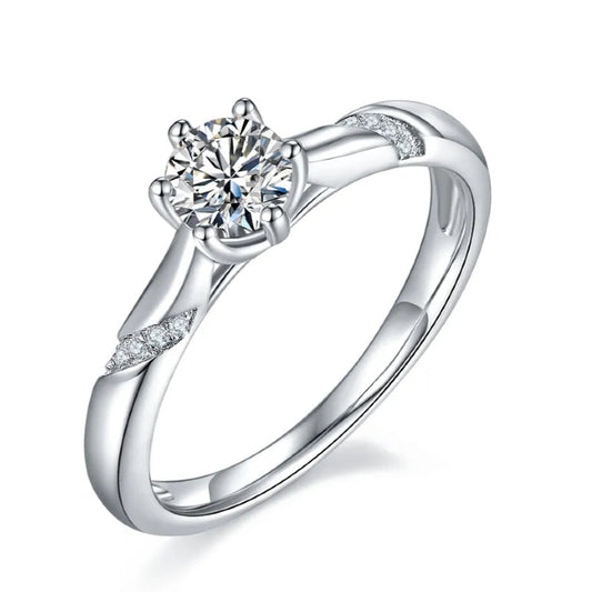 Luxe Solitaire 0.50ct Moissanite Engagement Ring