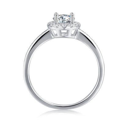 Pave Halo 0.50ct Moissanite Engagement Ring Set in 9ct White Gold