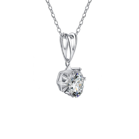 Snowflake 6 Claw 1.00ct Moissanite Pendant Set in Sterling Silver
