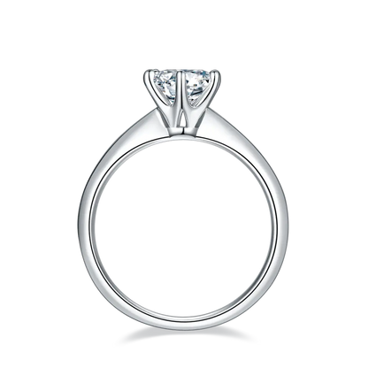 Solitaire Tiffany 6 Claw Setting 1.00ct Moissanite Engagement Ring Set in Sterling Silver