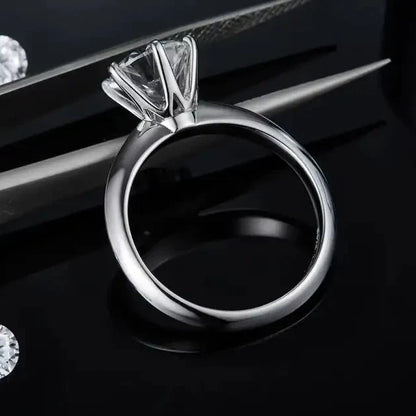 Solitaire Tiffany 6 Claw Setting 2.00ct Moissanite Engagement Ring Set in 9ct White Gold