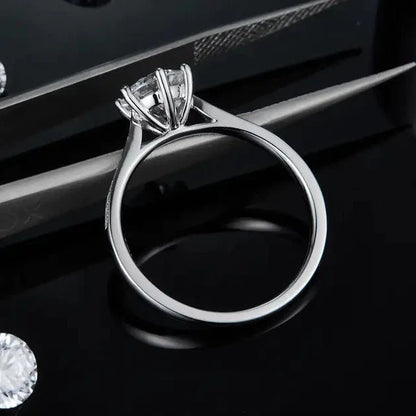 Tapered Pave 1.00ct Moissanite Engagement Ring Set in 9ct White Gold
