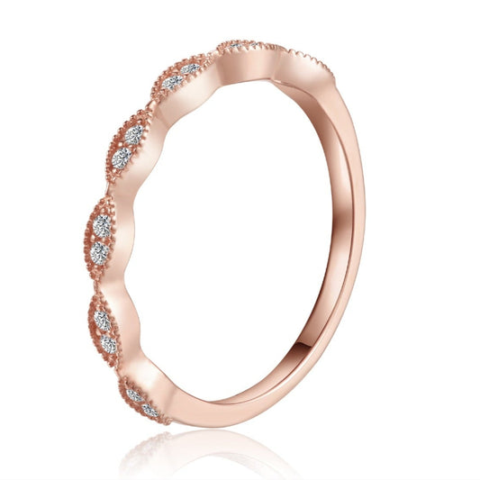 Timeless Moissanite Wedding Band Set in 9ct Rose Gold