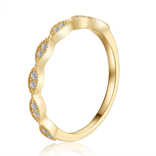Timeless Moissanite Wedding Band Set in 9ct Yellow Gold