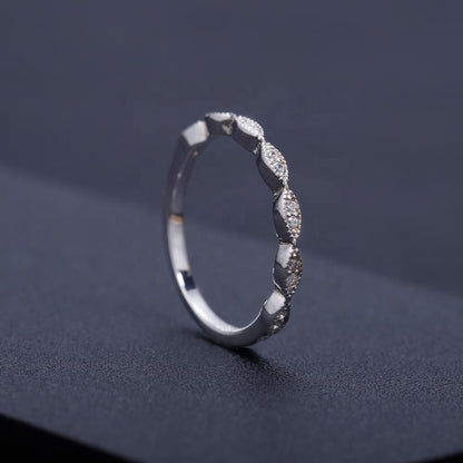 Timeless Moissanite Wedding Band Set in Sterling Silver