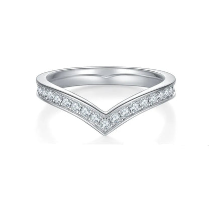 Wishbone Pave Full Eternity Moissanite Stacking Ring
